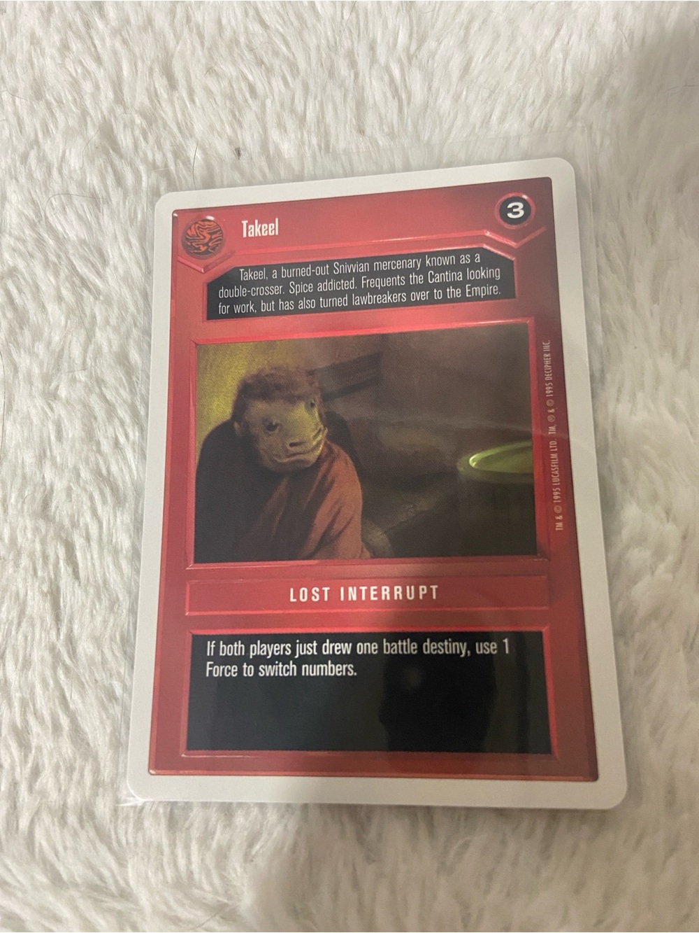 Takeel Lost Interrupt Star Wars Card - Red